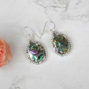 Abalone Shell Crystal Stone Oval Shape Earring