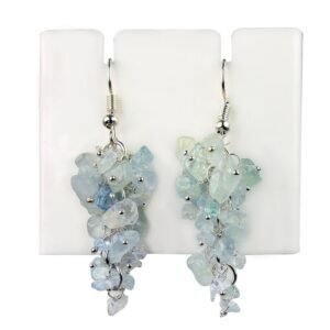 Aquamarine Crystal Stone Chip Earrings
