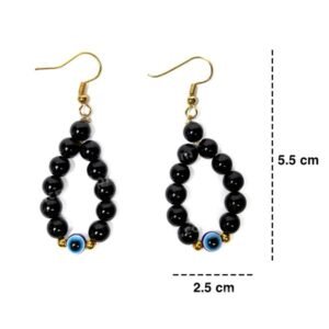 Black onyx With Evil Eye Earring