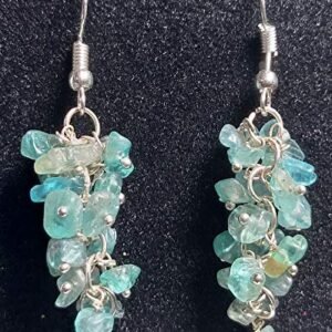 Blue Apatite Crystal Stone Chip Earrings