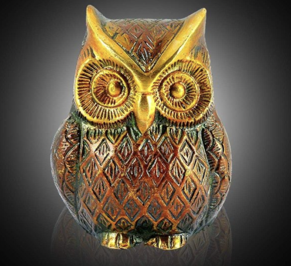 Brass Owl Symbol of Wisdom - 300 Gram Approx