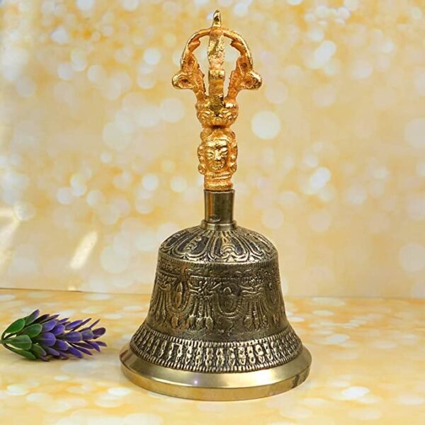 Brass Tibetan Singing Bell Buddhist Meditation Bell with Wooden Stick 5 Inch