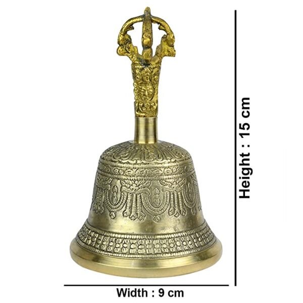 Brass Tibetan Singing Bell Buddhist Meditation Bell with Wooden Stick 6 Inch