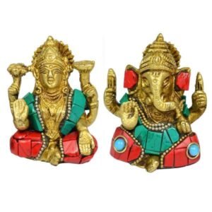 Brass laxmi Ganesha god for Home Decor, Gifting -365-400 Gram Approx