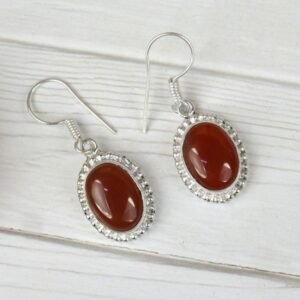 Carnelian Crystal Stone Oval Shape Earring