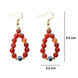 Carnelian With Evil Eye Earring