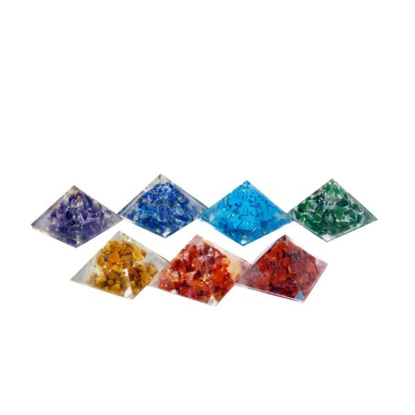 Chakra Pyramids set 25 mm - Orgone (7pcs)