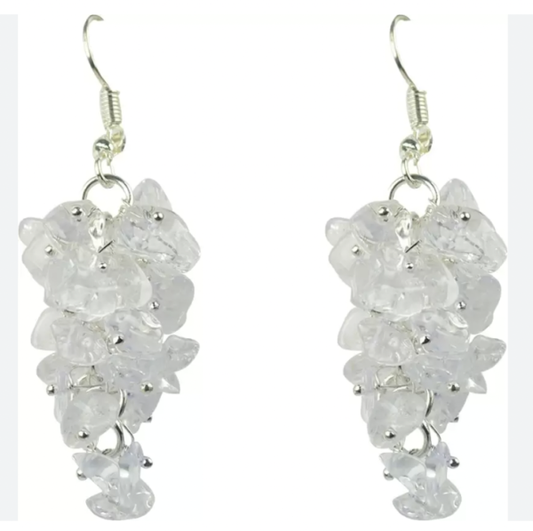 Clear quartz Crystal Stone Chip Earrings