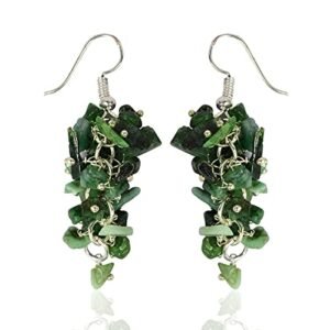 Emerald Crystal Stone Chip Earrings