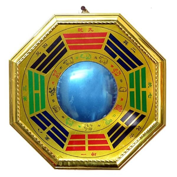 Feng Shui/Vastu/Baku Mirror/Pakua Mirror/Ba gua Mirror - Manipulates Out Side Negative Energy (Color : Multi)