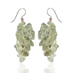 Green Amethyst Crystal Stone Chip Earrings