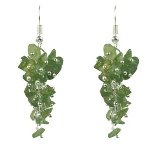 Green Apatite Crystal Stone Chip Earrings