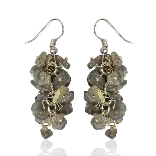 Labradorite Crystal Stone Chip Earrings