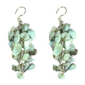 Larimar Crystal Stone Chip Earrings