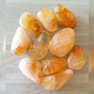 Natural Single Citrine Tumble Stone Weight 50-100 Gram Approx  (Color : Yellow)