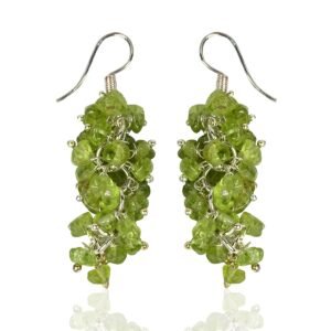 Peridot Crystal Stone Chip Earrings