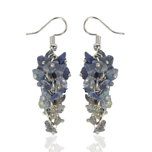 Tanzanite Crystal Stone Chip Earrings
